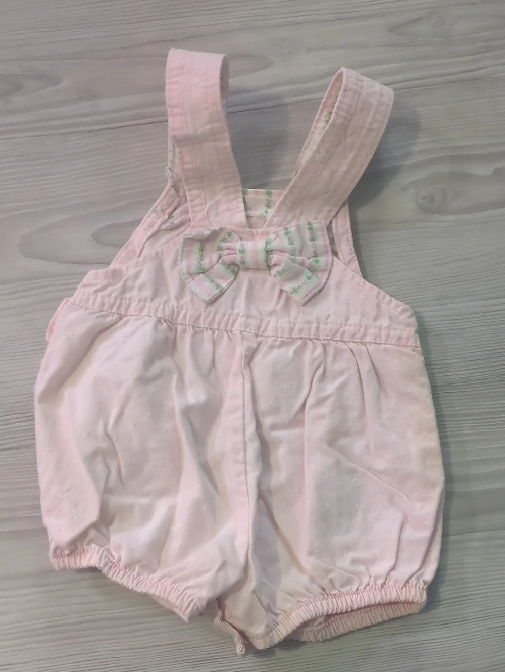 Vintage OshKosh B'gosh 18M Bubble Romper Overall Set Pink & Blue Floral Baby USA